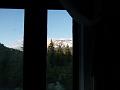 Mount Shasta through the tour bus window